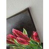 Olejomalba na plátně Tulipány 60 × 40 cm  Ručně malovaný obraz s motivem červených tulipánů