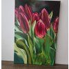 Olejomalba na plátně Tulipány 60 × 40 cm  Ručně malovaný obraz s motivem červených tulipánů