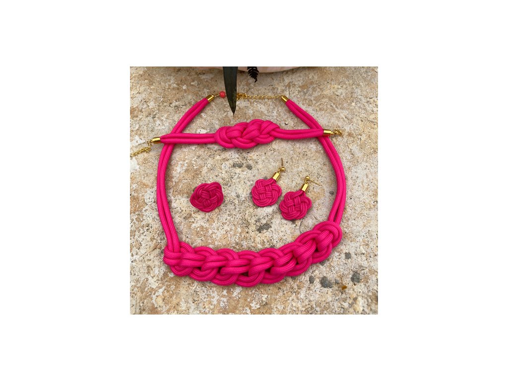 hullám nyaklánc magenta