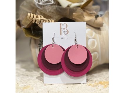 Bohó fülbevaló magenta bordó pink
