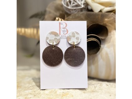 Bronz double bőr fülbevaló