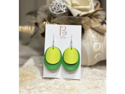 Luca bőr fülbevaló smaragdzöld-lime