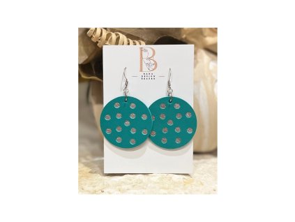Shine bőr fülbevaló türkiz