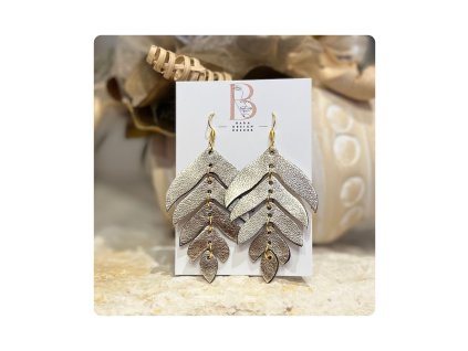 Flow bőr fülbevaló maxi arany szín