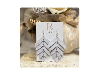 Flow bőr fülbevaló maxi fehér