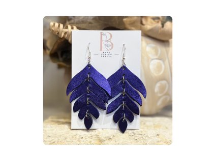 Flow bőr fülbevaló maxi csillogó lila