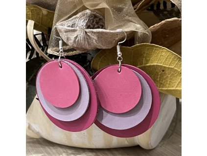 Bohó fülbevaló rózsaszín-lila-magenta