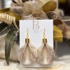 Petal bőr fülbevaló beige- arany