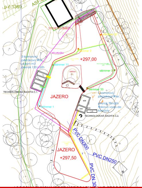 Pôdorys jazera technológia