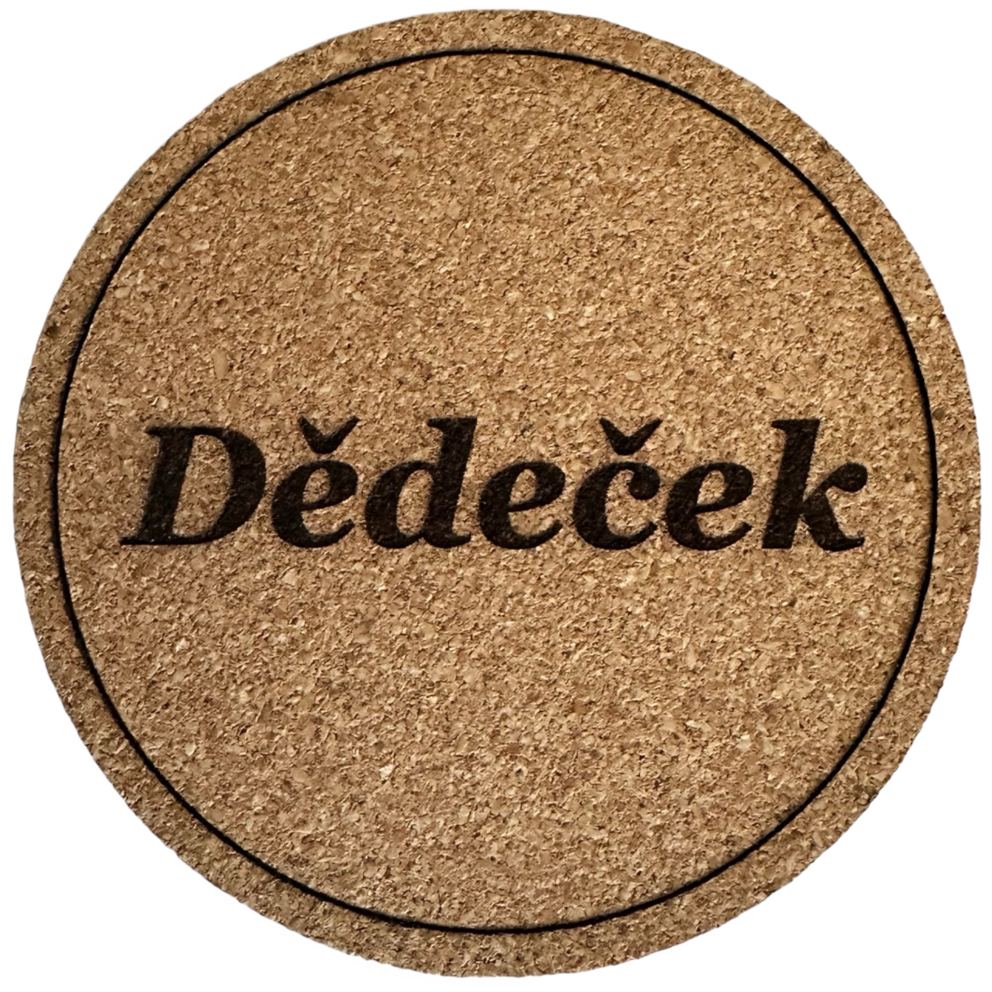 korkové podtácky s gravírováním