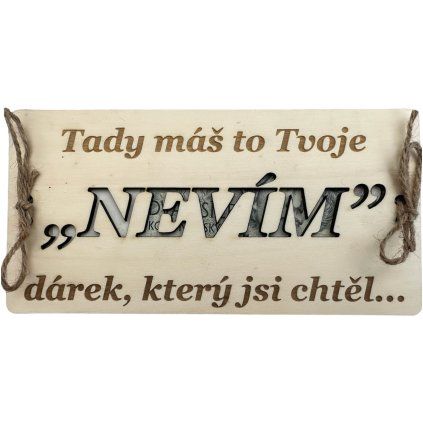 Dřevěná dárková obálka – NEVÍM