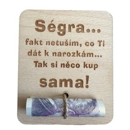 Dřevěná dárková karta – ségra