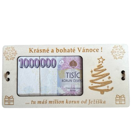 Vánoční dřevěné přání milion- stromeček