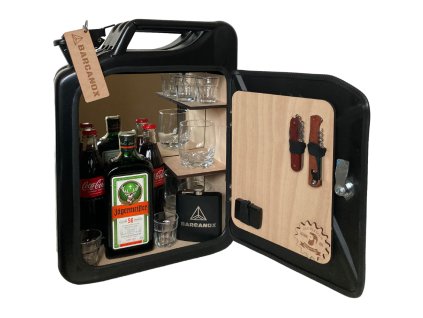 257 1 kanystr bar cerny se zrcadlem s led prirodni drevo