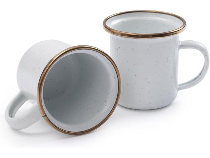 Smaltované hrnky na espresso bílé Barebones 1