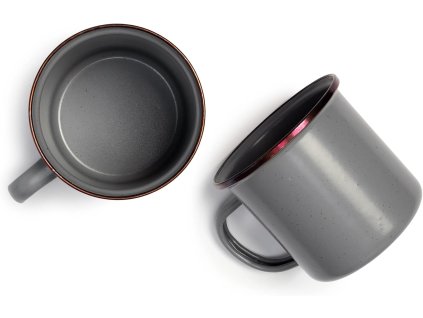 Smaltované hrnky na espresso šedivé Barebones 3