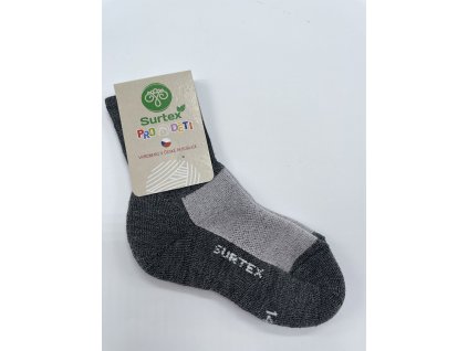 Surtex D01 - dětské ponožky 70% Merino Šedé