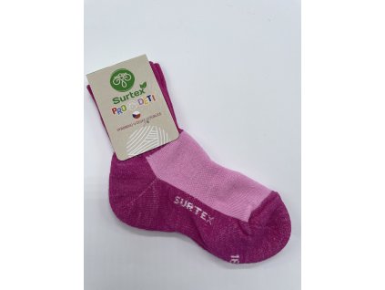 Surtex D01- dětské ponožky 70% Merino růžové