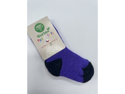 Surtex - ponožky pro nejmenší merino 80% fialové
