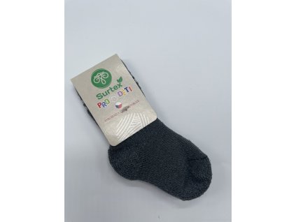 Surtex - ponožky pro nejmenší merino 80% šedé proužek