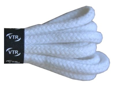 Bavlněné kulaté tkaničky 90 cm - bílé