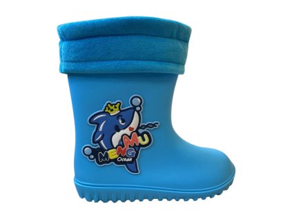 Barefoot dětské zateplené holínky KTR - Modré