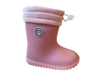 Barefoot dětské zateplené holínky KTR - Růžové