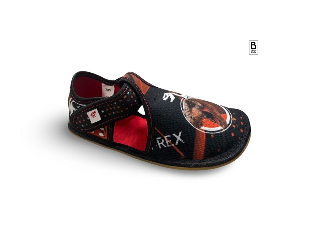 Barefoot bačkory Ef Czarny Trex otevřené - Barefoot boty U Běželů