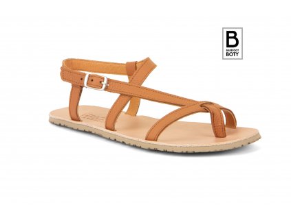 Barefoot sandále FRODDO FLEXY W AD cognac - hnědé