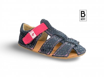 Ef Barefoot sandály Granat Kropki - modrá