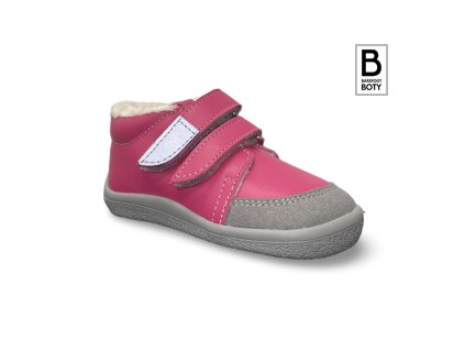 Zimní boty Beda Barefoot Jane růžová s membránou