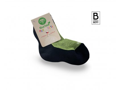 Dětské ponožky Surtex 70% merino  - zelené JARO - PODZIM