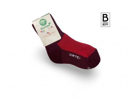 Dětské ponožky Surtex 70% merino Aerobic červené