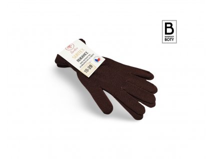 Pletené rukavice Surtex 100% merino hnědé pro dospělé
