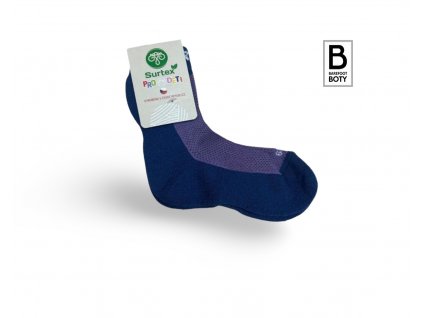 Dětské ponožky Surtex 70% merino  - fialové JARO - PODZIM