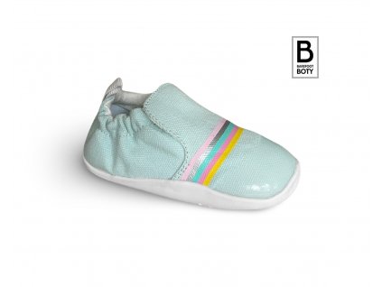 Vegan barefoot capáčky Bobux - Xplorer Scamp Aqua + Silver Rainbow