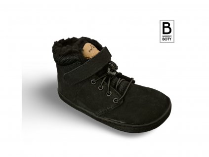 Zimní kotníkové barefoot boty Pegres BF40 černé