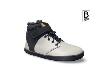 Zimní kotníkové barefoot boty Pegres BF40 šedé