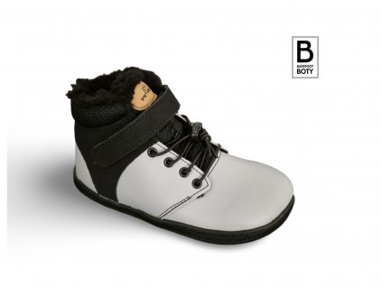 Zimní kotníkové barefoot boty Pegres BF40 šedé