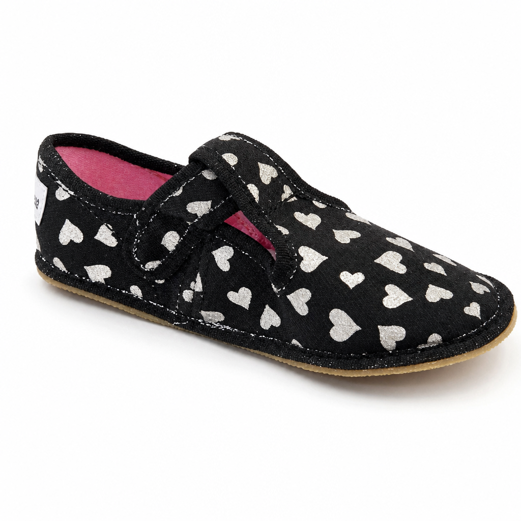 Barefoot bačkory Ef Gold Hearts klasik 395 Velikost: EU 24