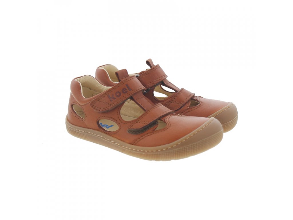 Levně KOEL4kids Barefoot dětské sandály Koel - Deen Cognac