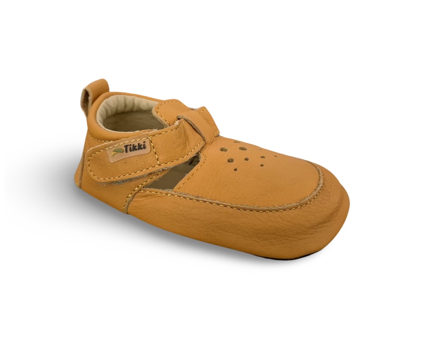Levně Kožené capáčky Tikki Pouf Mango