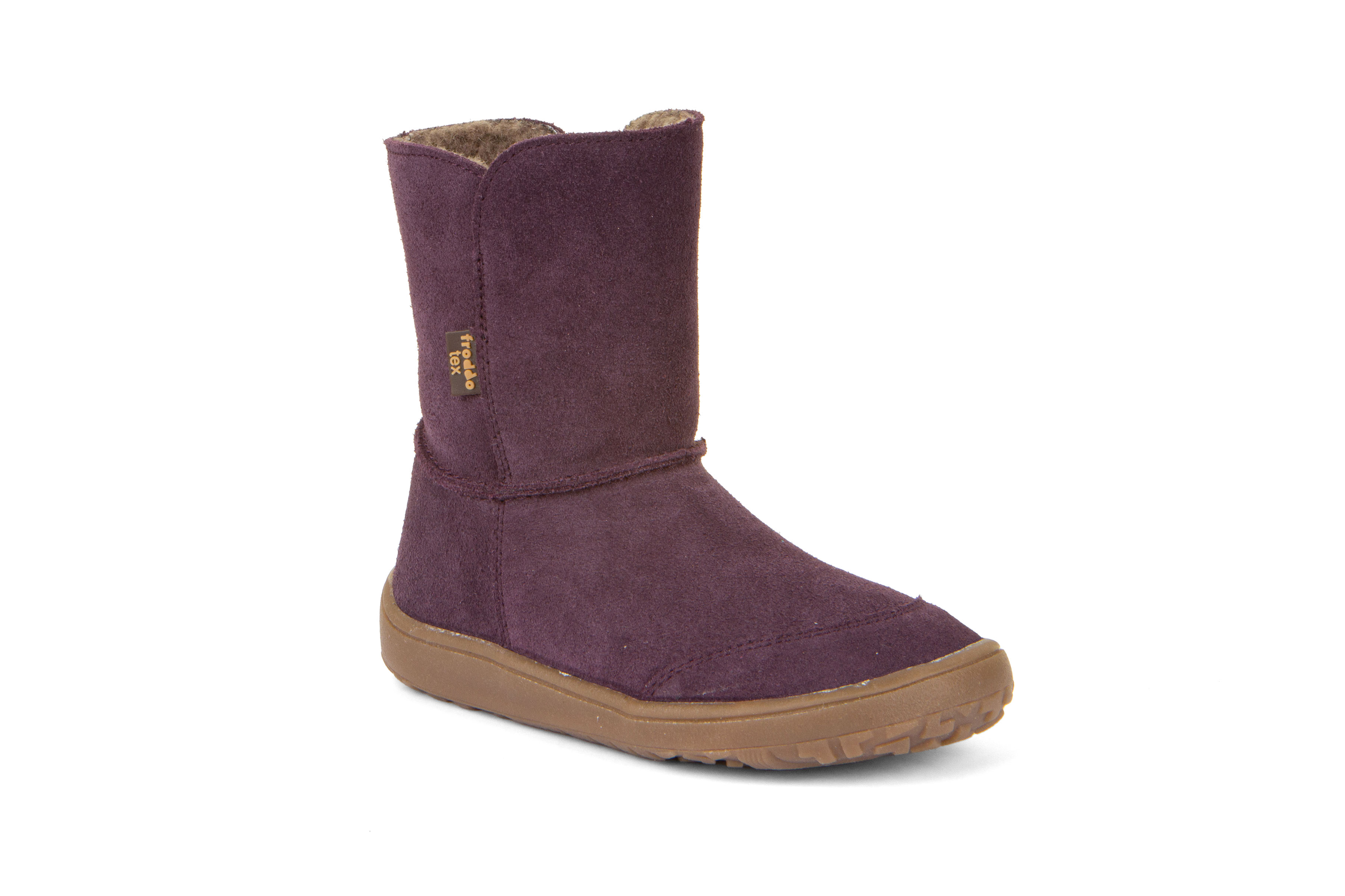 Levně Zimní kozačky Froddo barefoot tex suede PURPLE dětské