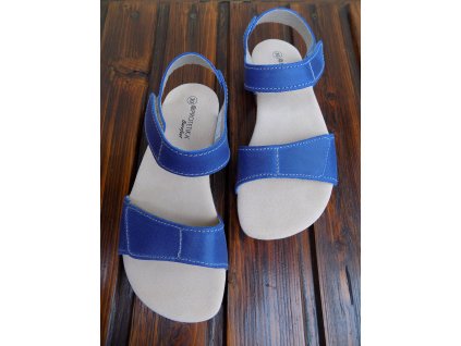Protetika kožené barefoot sandále Belita modré