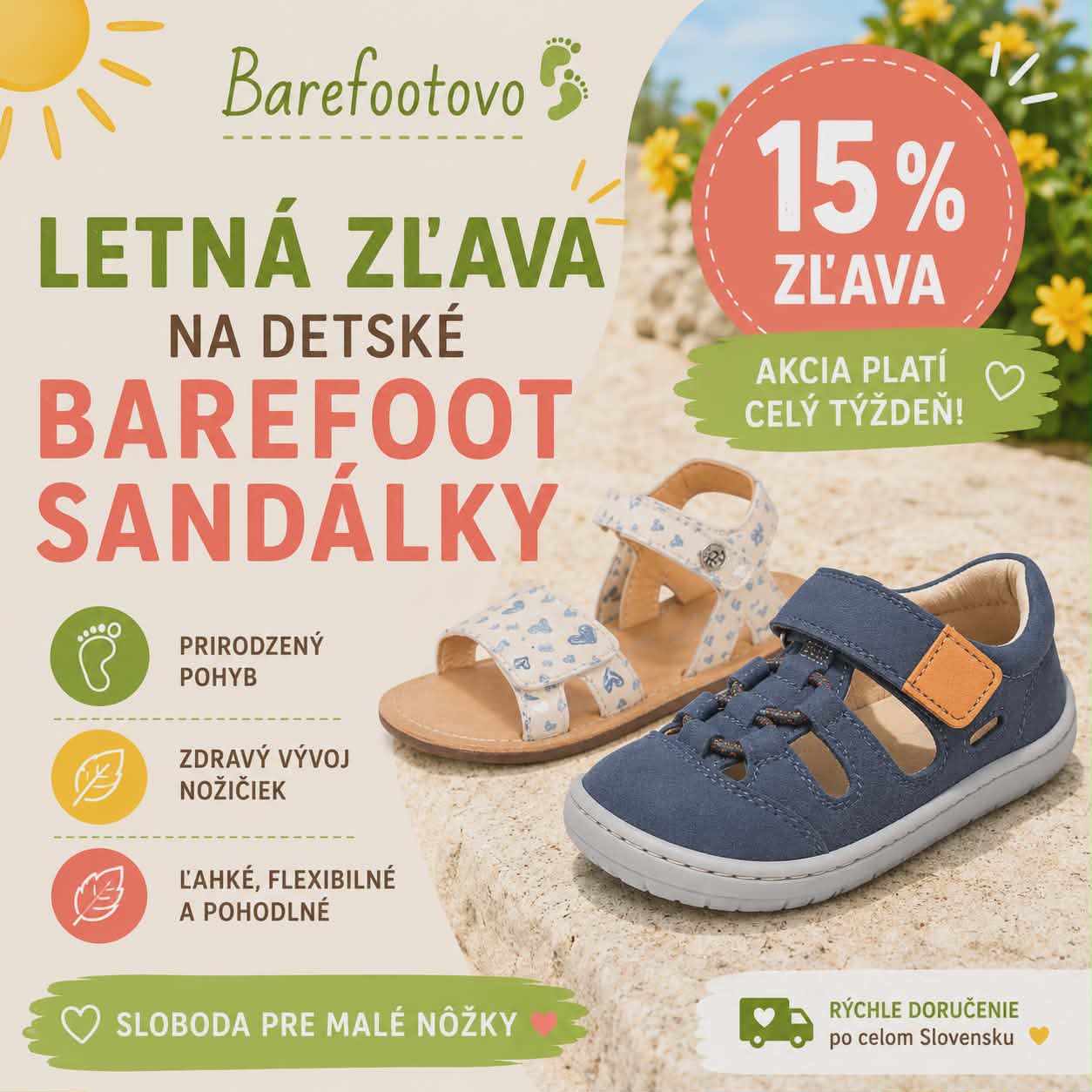 15% sandále