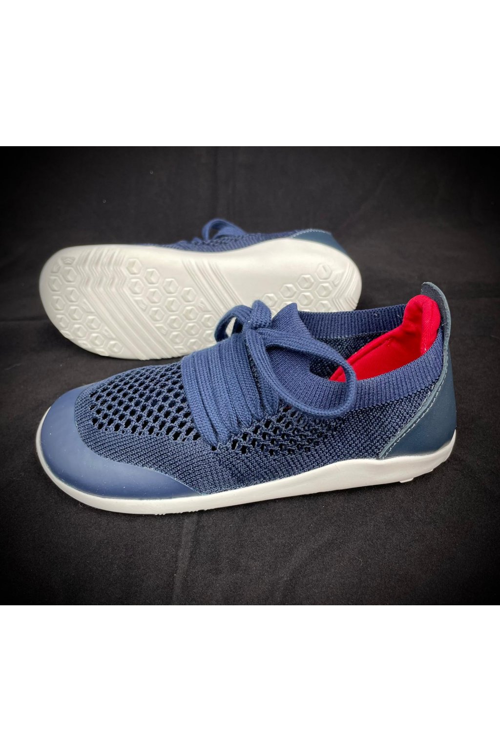 Bobux - Play Knit Navy Red - BAREFOOTOVO.SK