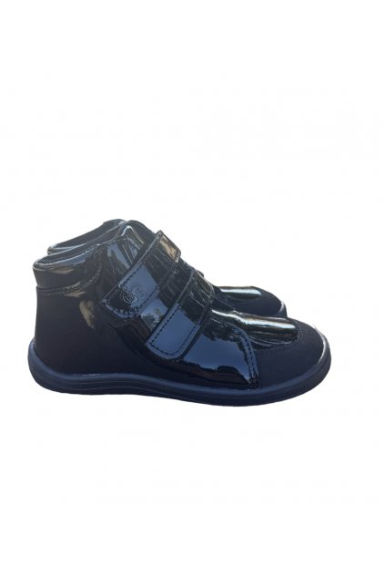 Baby Bare Shoes Febo FALL Shiny Black Asfaltico+okopový prúžok+membrána
