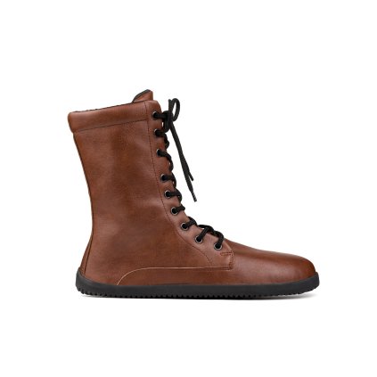 AHINSA JAYA hnědé - dámské barefoot (pod)zimní kontníkové boty se zipem