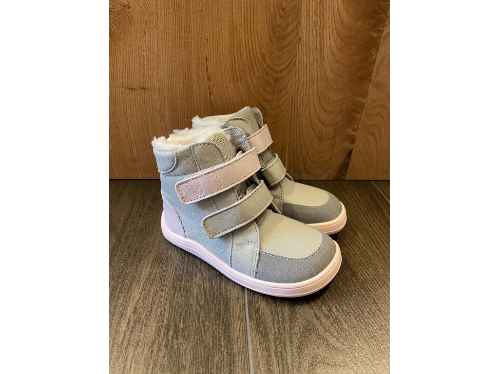 Baby Bare Shoes Febo Winter Grey/Pink - okop Asfaltico Velikost obuvi: 21