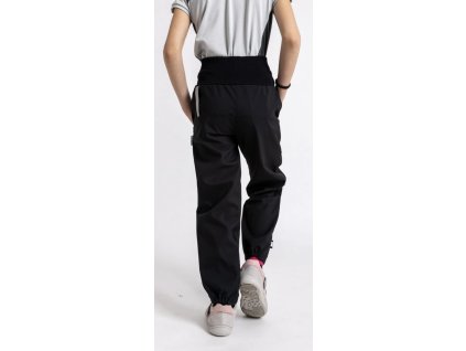 UNUO dětské softshellové kalhoty s fleecem BASIC, černá